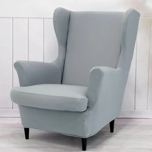 Miniatura 15 de Morbuy Funda para silla Wingback, 2 piezas, lavable, elástica, con respaldo de ala, fundas para silla con brazos para sala de estar, dormitorio