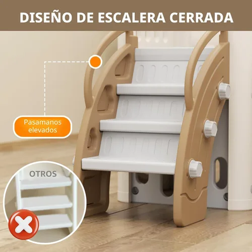Miniatura 7 de XJD Tobogán 9 en 1 para niños pequeños, tobogán de selva con aro de baloncesto, túnel y espacio de almacenamiento, interior y exterior para niños