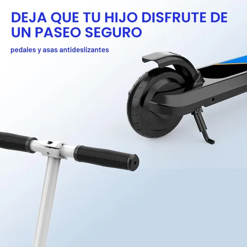 Miniatura 6 de LINGTENG Patinete Eléctrico para Niños de 6 a 10 Años, Patinete de Impulso con Arranque por Patada con Velocidad y Altura Ajustables, Rueda Luminosa
