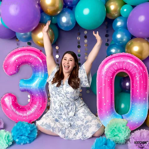Miniatura 1402 de KatchOn, Globo grande azul número 2 de 40 pulgadas Decoraciones de cumpleaños de Baby Shark para niño de 2 años Globo azul número 2 Globo