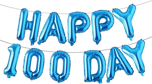 Miniatura 12 de Juego de globos de papel de aluminio con letras del alfabeto, pancarta de feliz 100 días, suministros de decoración para fiesta de cumpleaños (rojo)