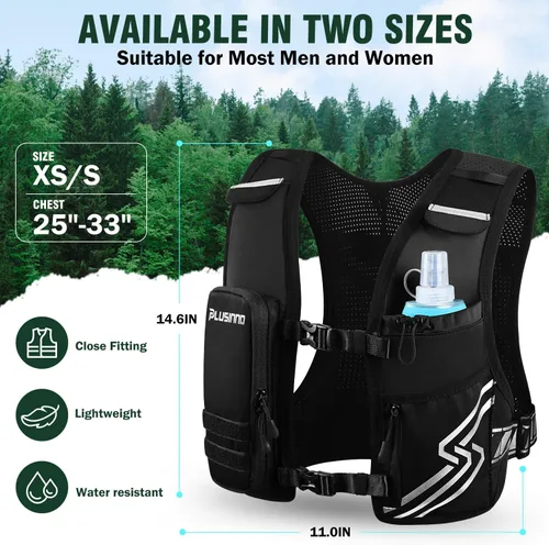 Miniatura 7 de Chaleco de Correr para Hombres y Mujeres, Chaleco de Hidratación para Correr con Botella Suave de 500ml y Bolsillo para Teléfono con Pantalla