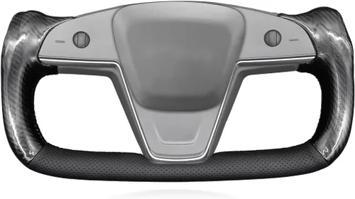 Miniatura 13 de MEWANT Funda de Volante de Athsuede con Costura Manual en Negro 9040 para Tesla Model S Yoke 2021-2023 Model X 2021-2023