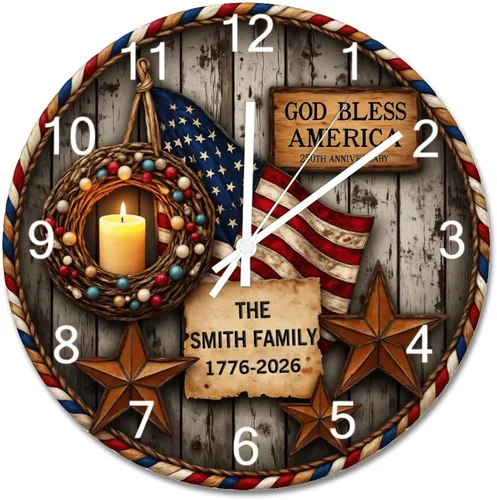 Miniatura 67 de ArogGeld Reloj de pared de 5 O'Clock Somewhere - Reloj redondo de madera para casa de playa, 10, silencioso, sin tictac, batería de cuarzo, granja
