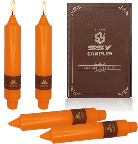 Miniatura 28 de Velas cónicas cortas de 5 pulgadas, velas sin aroma hechas a mano, juego de 4 con tiempo de combustión largo, velas retorcidas para boda, hogar