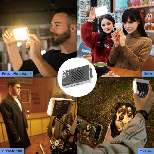 Miniatura 7 de ZHIYUN CINEPEER CM25 - Luz de video LED de 25 W, tamaño de bolsillo, mini portátil para fotógrafos, luz en cámara, regulable 2700K-6200K • CRI≥96 •