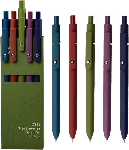 YOXMJDB Bolígrafos de gel, 5 bolígrafos de punta fina de 0.020 in, bolígrafos de escritura suave, bolígrafos de tinta negra de alta gama para 5