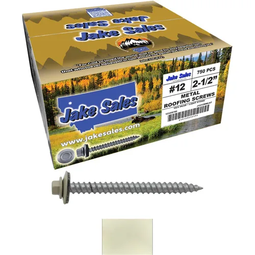 Miniatura 17 de 12 tornillos para techos de metal gris ABC de 2-1/2 pulgadas, cabezal de arandela hexagonal, arranque automático/roscado, arandela EPDM. 1 bolsa