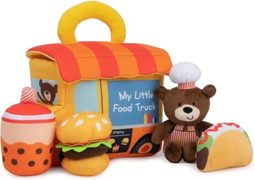 Miniatura 16 de Baby GUND My First Baking - Juego de peluche con sonidos, sonajero, chirridos y arrugas, juguete sensorial de felpa ultrasuave para bebés y recién