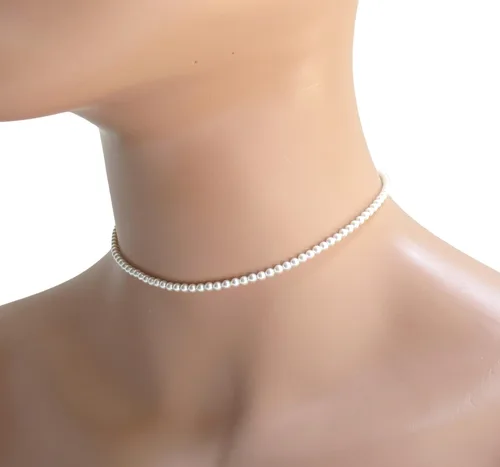 Delicado collar de perlas, elección de longitud y color, collar de perlas pequeñas de 0.118 pulgadas, joyería minimalista, collar de perlas