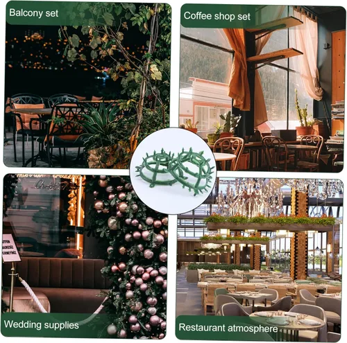 Miniatura 5 de ARTIBETTER 60 piezas de soporte de bola de hierba, mini plantas, plantas de plumeria, decoración de flores de boda, soporte para cabeza de flor