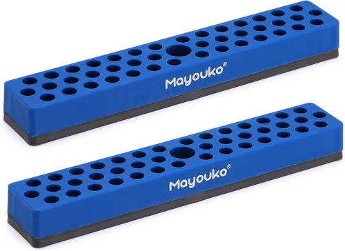 Miniatura 11 de Mayouko 6 soportes magnéticos hexagonales de 1/4 pulgadas, 258 agujeros, soporte para brocas de 1/4 pulgadas, 6 estantes, soporte magnético