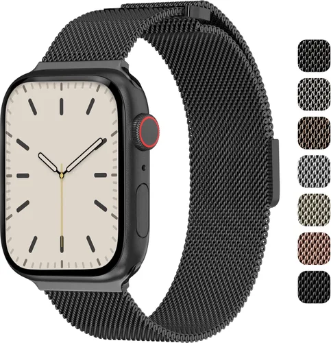 Miniatura 12 de SWITCHEASY Correa magnética de malla para Apple Watch Series 10, 9, 8, SE, 7, 6, malla para iWatch de 1.654, 1.614, 1.575, 1.496 pulgadas, iWatch