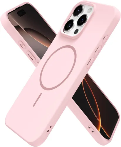 Miniatura 205 de oakxco Funda de silicona Mag Safe para iPhone 17 Pro Max, funda magnética delgada y fina compatible con carga inalámbrica MagSafe, bonita funda Negro