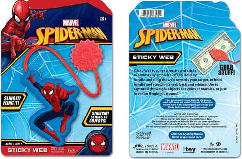 Miniatura 5 de JA-RU Marvel Spiderman & Hulk - Juguetes elásticos a presión para manos adhesivas (paquete de Spiderman) Superhéroes para manos elásticas