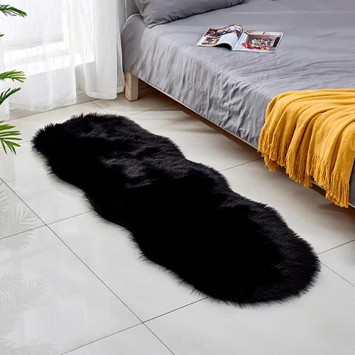 Miniatura 2 de Alfombra de piel sintética ultrasuave de 2 x 5 pies, 17 colores de piel de oveja sintética, alfombra lanuda para sofá, cojín de asiento, alfombra