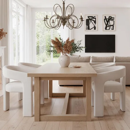 Miniatura 6 de HNY Juego de 6 sillas modernas de barril para cocina y comedor, sillas acentuadas tapizadas en lino con brazo, sillas de tocador laterales de 47 cm