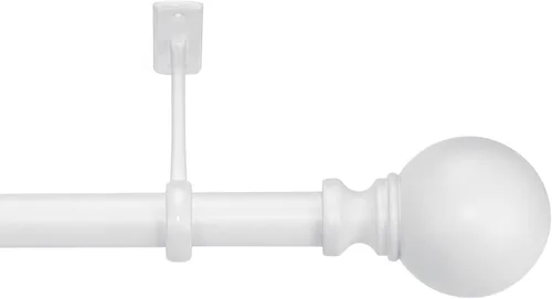 Miniatura 3 de KXLife Soportes de barra de cortina resistentes para montaje en techo, soportes de anillo de barra de cortina de 1 pulgada (juego de 2, blanco)