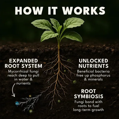 Miniatura 3 de Dirty Green Inoculante de hongos micorrícicos y bacterias beneficiosas de mezcla de microbios – 4 onzas en polvo, 1000 esporas/g, potenciador