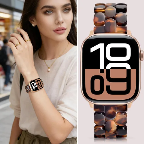 Miniatura 3 de V-MORO Correa de resina compatible con Apple Watch Series 7/8/9/10/11 de 1.614 pulgadas/1.575 pulgadas/1.496 pulgadas/1.654 pulgadas, correa ligera