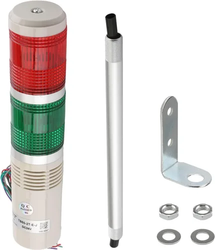 Miniatura 4 de Othmro Columna de luz de señal industrial LED alarma redonda torre indicador luz continua luz de advertencia roja verde DB 90db 24 V 3 W 1 unids