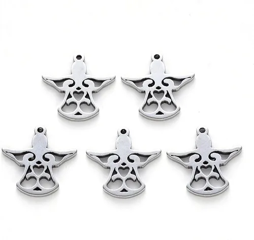 Miniatura 27 de Craftdady Colgantes de eslabones de conector de acero inoxidable, colgantes de mariposa con marco de metal, adornos colgantes para hacer joyas