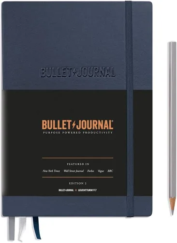 Miniatura 15 de LEUCHTTURM1917 The Official Bullet Journal Edition 2 - Cuaderno construido para BuJo, tamaño mediano A5 204 páginas de papel de 4.23 oz/m², con guía