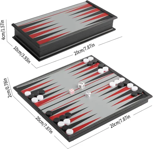 Miniatura 2 de Andux Juego de mesa portátil de backgammon magnético plegable CXSLQ-01 (S) 2205