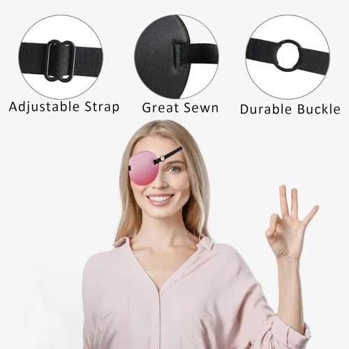 Miniatura 3 de Parche ocular, 2 unidades de parche ocular ajustable 3D, parches oculares médicos para ojo derecho o izquierdo, parches oculares para ambliopía u
