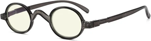 Miniatura 11 de Eyekepper Lentes de filtro de luz azul, lentes de computadora, lectores de bloqueo redondo pequeño con bisagras de resorte, Lente Lente