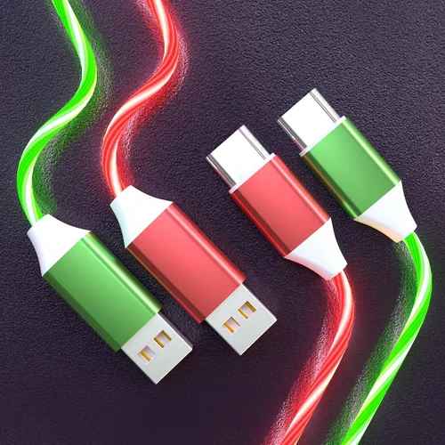 Miniatura 15 de Paquete de 2 cables de carga LED USB C, cable de carga tipo C, cargador USB C rápido compatible con Samsung Galaxy S21 S20 S10 S9 S8 Note 20, LG V30