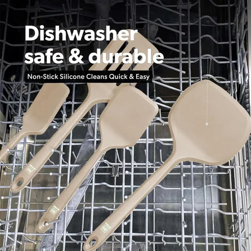 Miniatura 6 de Nuevo juego de espátulas de silicona DI ORO - Espátulas de cocina para utensilios de cocina antiadherentes - Utensilios de cocina para voltear