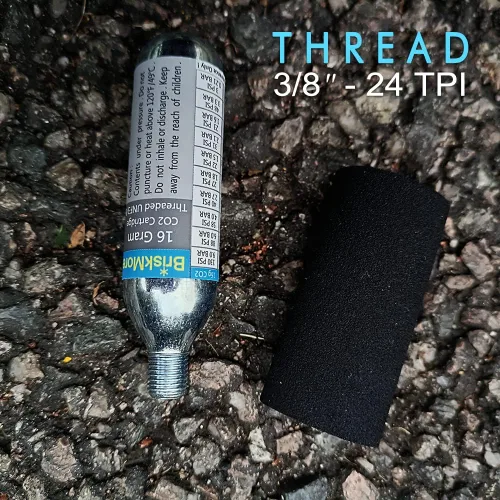 Miniatura 5 de BriskMore Cartuchos de CO2 roscados de 0.66 oz – para todos los infladores de neumáticos de bicicleta de CO2 con conexión roscada – Recarga