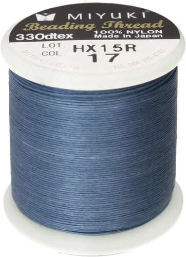 Miniatura 26 de Hilo para abalorios Miyuki – Hilo de nylon previamente encerado para proyectos de enhebrado, carrete de 50 m/55 yardas, color marrón, diámetro