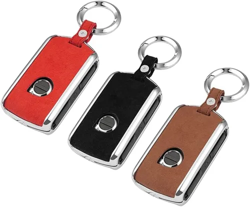 Miniatura 8 de SANRILY 1 funda de cuero de gamuza para llavero inteligente Volvo XC90 2018 XC60 S90 V90 2019 2020 sin llavero, funda de protección completa
