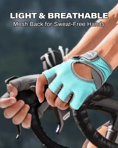 Miniatura 7 de VINSGUIR Guantes de entrenamiento para mujeres y hombres, guantes de levantamiento de pesas transpirables para ejercicio de gimnasio, fitness, Azul