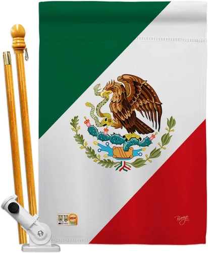 Miniatura 14 de Breeze Decor HG108019 Banderas de México de la Nacionalidad Mundial Impresiones Decoración Casa Vertical 28" X 40" Jardín 13" 18.5" Doble Cara