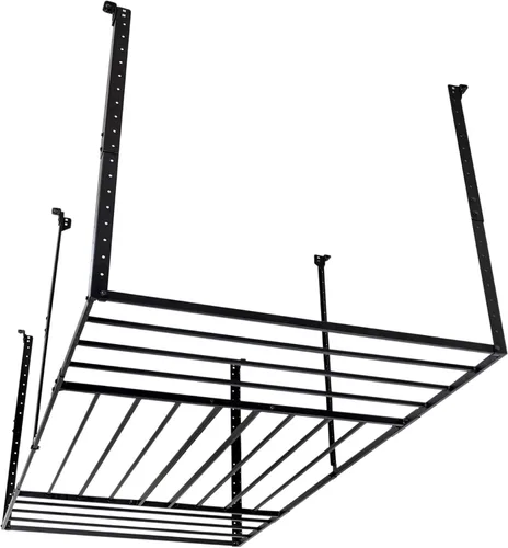Miniatura 8 de StoreYourBoard Estante de almacenamiento de garaje superior de 4 x 8 pulgadas, organizador de estante de techo, plataforma de acero resistente