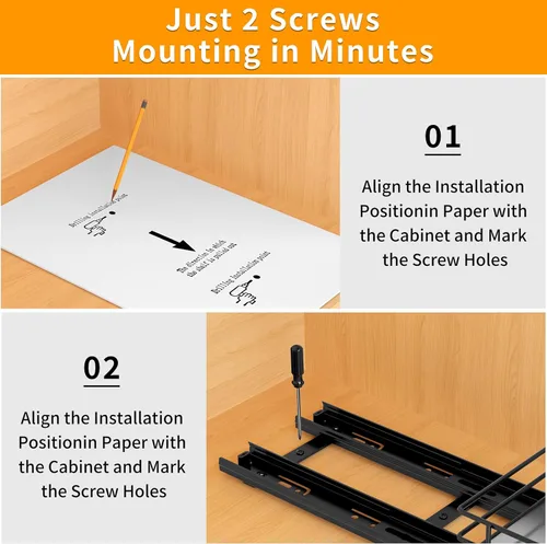 Miniatura 6 de BOIVSHI Organizador de especias extraíble para gabinete, organizador de especias deslizante resistente para armarios de cocina y despensa, se adapta
