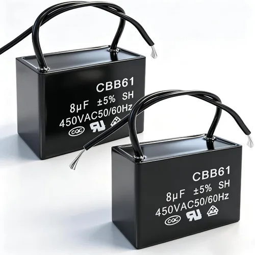 Miniatura 10 de Twidec /2 unids 450 V AC 50/60 Hz Condensadores de película de polipropileno metalizado de 2 hilos para ventilador de techo Motor Start Run 4uf