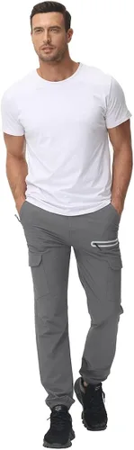 Miniatura 5 de YuKaiChen Pantalones cargo Ripstop, resistentes al agua, para hombre, ligeros, para senderismo, viajes, cintura resistente, pantalones casuales