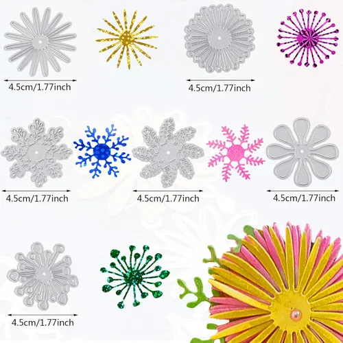 Miniatura 3 de 2 juegos de troqueles de corte de metal con estampado de flores, hojas de flores, 14 estilos, plantillas 3D troqueladas para manualidades, álbumes