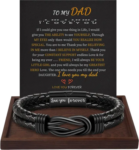 Miniatura 27 de BTYSUN Regalos para hombres, regalos del día de San Valentín para él, novio, marido, adolescentes, pulseras de cuero para hombres, regalos de amor