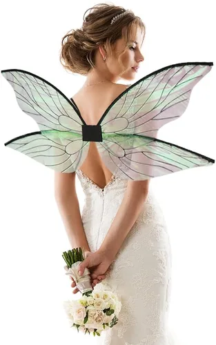 ALIBBON Disfraz de alas de hadas para mujeres, niños y niñas, alas de mariposa, princesa, ángel, elfo, accesorios para fiesta de Halloween