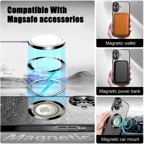 Miniatura 239 de Misscase Funda magnética con purpurina para iPhone 11 compatible con MagSafe, protección completa, delgada, a prueba de golpes, antiarañazos