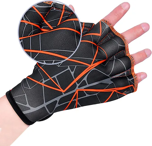 Miniatura 4 de Guantes de natación de nailon para natación acuática, guantes de malla para entrenamiento acuático, entrenamiento acuático, equipo de mano
