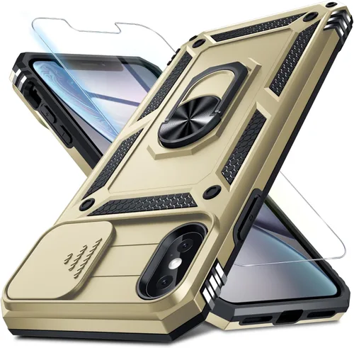 Miniatura 30 de Janmitta - Funda para iPhone 14 Pro con cubierta deslizante para lente de cámara incorporada + protector de pantalla, funda de cuerpo completo