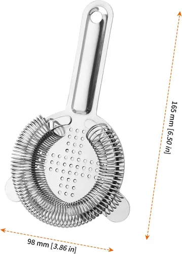 Miniatura 2 de HOZEON 8 coladores de cóctel de 6.5 pulgadas, herramienta de colador de barra de acero inoxidable, colador de camarero de 2 puntas para bar
