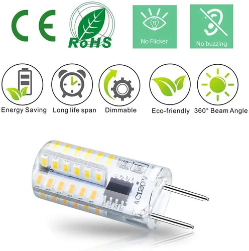Miniatura 5 de Bombilla LED G8 regulable 3W blanco cálido 3000K T4 base bi-pin 120V 20W-25W reemplazo de bombilla halógena para debajo del gabinete, iluminación