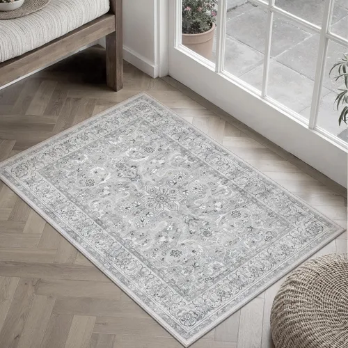 Miniatura 35 de PureCozy - Alfombra de área beige de 8 x 10, lavable, vintage, alfombra para sala de estar, dormitorio, gran alfombra suave retro de pelo bajo
